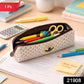 Stationery organizer case with zipper for pens, pencils, and accessories
