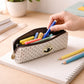 Durable fabric pencil pouch with secure zipper closure