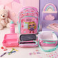 Pencil case and other accessories complementing the school bag set.
