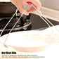 Side view of kitchen vessel gripper tong featuring a red heat-resistant handle
