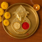 Traditional plastic kumkum dish with detailed Lord Ganesha embossing