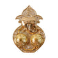 Twin compartment kumkum box with embossed traditional artwork of Lord Ganesha