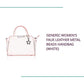 Generic Women's Faux Leather Metal Beads Handbag (White) by@Outfy