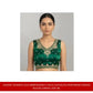 Generic Women's Silk Embroidered V-Neck Sleeveless Readymade Padded Blouse (Green, Size 38) by@Outfy