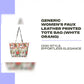Generic Women's Faux Leather Printed Tote Bag (White Orang) by@Outfy