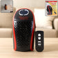 Front view of 400W wall plug room heater with black and red finish