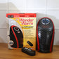 Compact 400W plug-in heater showing safety and overheat protection features