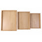 Three piece lightweight wooden serving tray set