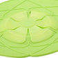 Multipurpose silicone cookware cover used as a splatter screen.