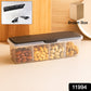 Top view of multipurpose spice box showing four compartments and airtight lids