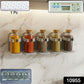 Kitchen spice organizer rack mounted on cabinet door