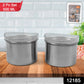 Top-down view of a set of two 500ml Konvex airtight stainless steel food storage containers.