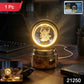 Elegant globe-shaped lamp with religious engraving for home decor