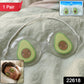 Reversible eye mask with adjustable strap and avocado design