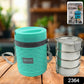 Close-up of the Nekza stackable insulated tiffin, highlighting its secure latches.