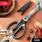 Using the  Multi-Function Kitchen Scissor to cut vegetables in a modern kitchen.