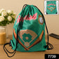 Close-up of the water-resistant nylon fabric and drawstring closure of the backpack.