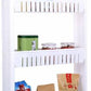 The slim storage rack displayed empty, highlighting its three spacious tiers.