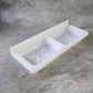 Wall mounted soap and sponge holder made from moisture-resistant plastic