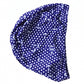 Waterproof and stylish girls swimming cap in blue and white