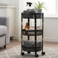 Space-saving vertical 3-layer metal mesh storage trolley