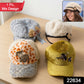 Winter cap with mix design and decorative embroidery