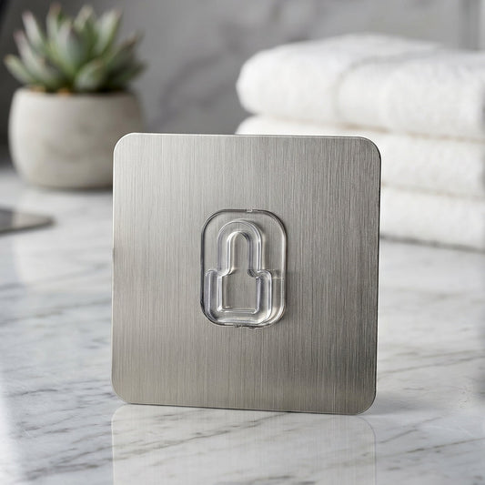 Plastic wall hook installed in bathroom for towels