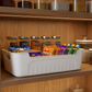Versatile white plastic storage containers for home use