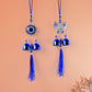 Traditional evil eye symbol featured on metal wind chime for home